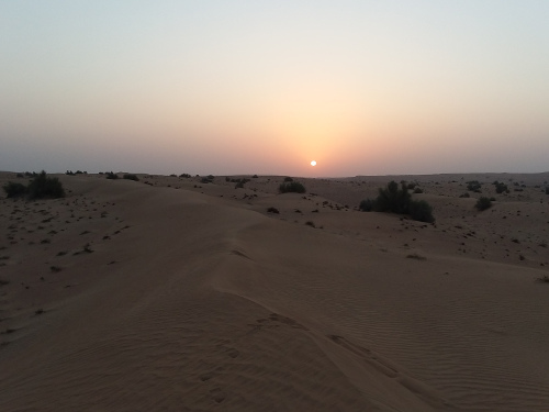 Sunrise in the Arabian Desert near Dubai.