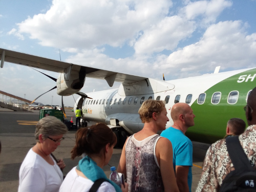 The plane from Kenya to Tanzania.