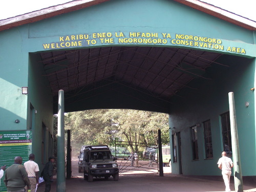 The entry gate into the Ngorongoro Conservation Area.