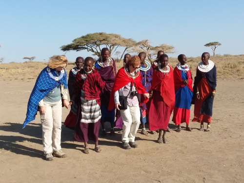 Maasai women dancing.