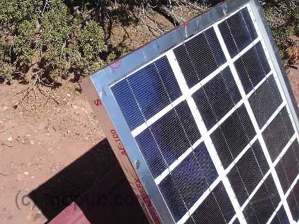 The solar panel sealed with aluminum tape