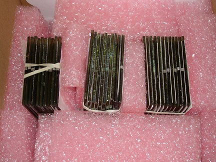 A lot of solar cells packed in a box