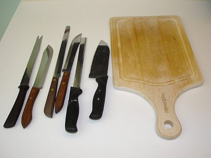 My knives and cutting board