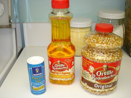 Popcorn, oil and salt