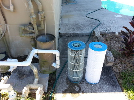 A new cartridge filter for the pool.