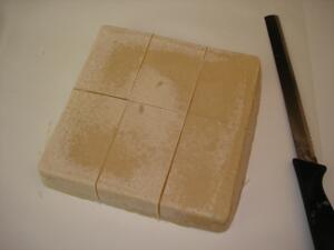 Home-made soap out of the mold