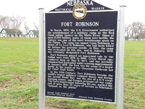 The historical marker at Fort Robinson, Nebraska.