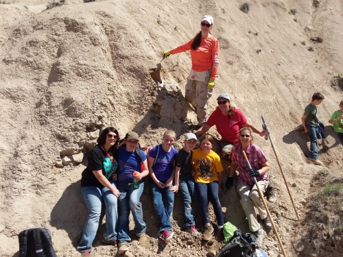Fossil hunting with the 4th grade class.