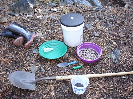 Equipment needed for gold panning
