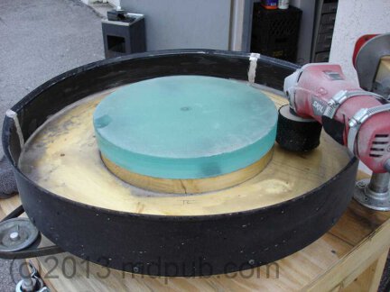 An edge grinder for telescope mirror blanks.