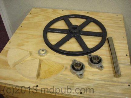 A collection of parts that went into building the turntable.