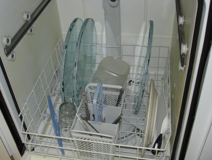 Cleaning the glass in my dishwasher.