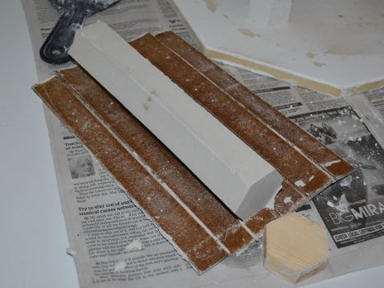 A hexagonal log of plaster material.