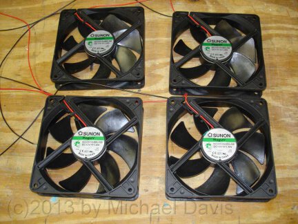 The four fans for the swamp cooler.
