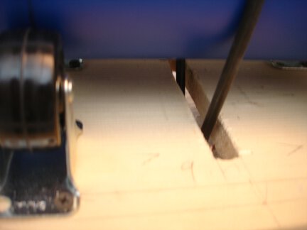A close-up of the slot for the belt.