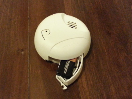 A smoke detector with a dead battery.