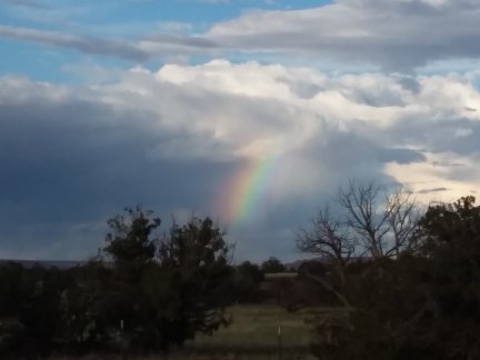 A rainbow on the horizon.