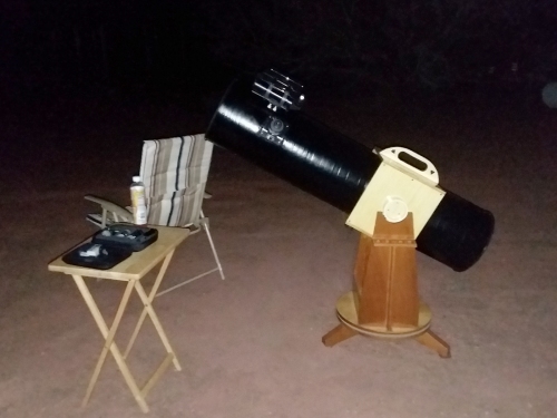 A 10 inch Dobsonian telescope I brought with me.