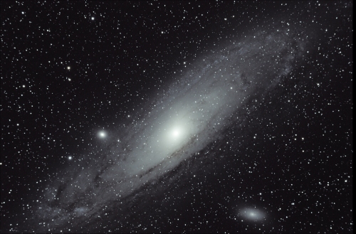 A long exposure shot of the Andromeda galaxy.