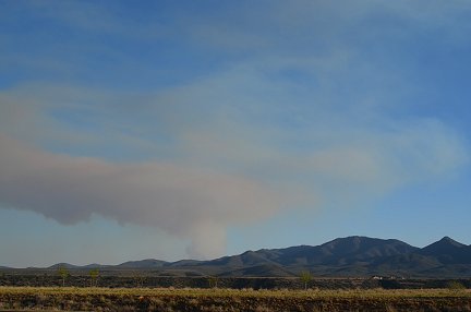 The smoke plume from the Gladiator fire.