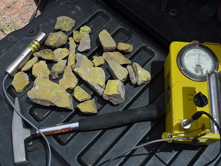 Uranium ore collected near the mine.