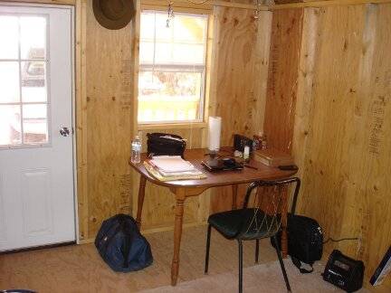 An inside view of the cabin.