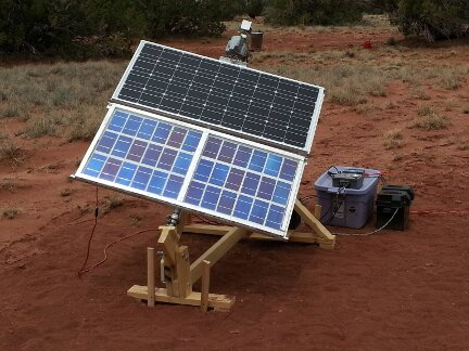 The solar panel sun tracker.