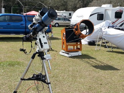 A photo of my telescopes set up at the OBS