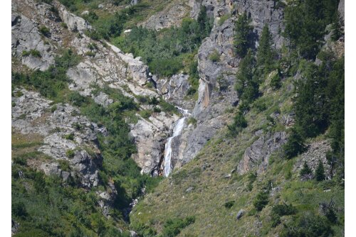 Broken Falls on the side of Teewinot Mountain