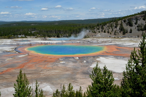Grand Prismatic Spring as seen from above.