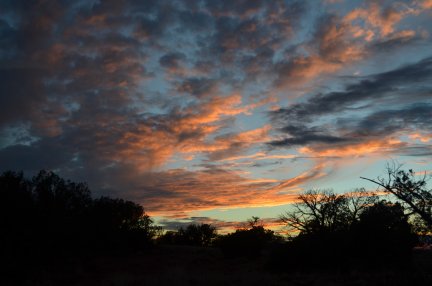 A colorful sunset at my Arizona cabin.