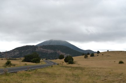 Capulin Volcano National Monument in the fog.