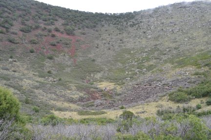 The inner crater of Capulin Volcano National Monument.