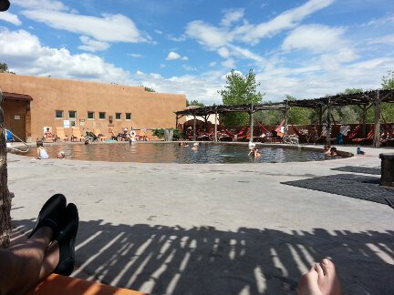 Relaxing by the pools at Ojo Caliente.