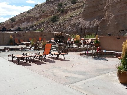 The cliffside pools at Ojo Caliente.